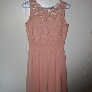 Formal Pink Lace Top Dress